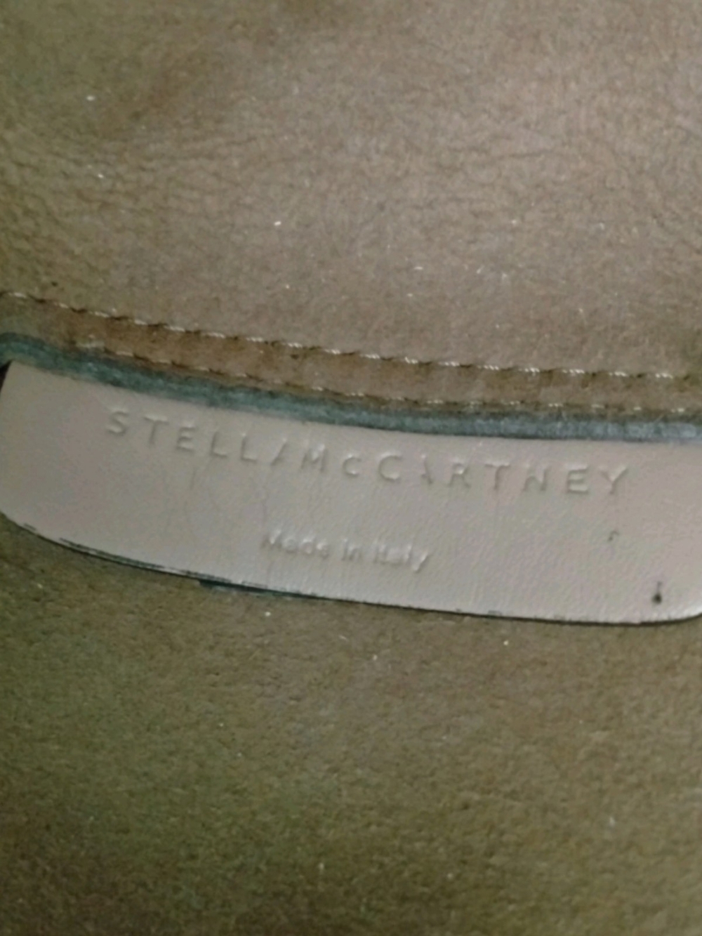 Stella McCartney Large Perforated Logo Taupe Shoulder Bag - Picture 2 of 11